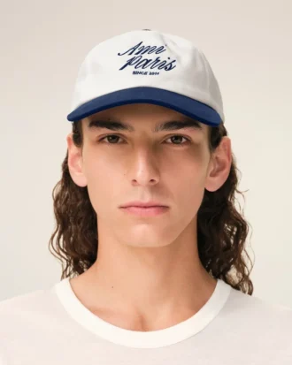 Gorra Ami Paris de algodón bicolor azul y blanco