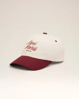 Gorra Ami Paris de algodón bicolor rojo y blanco