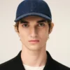 Gorra con parche lateral Ami Paris de denim azul Gorra con parche lateral Ami Paris de denim azul
