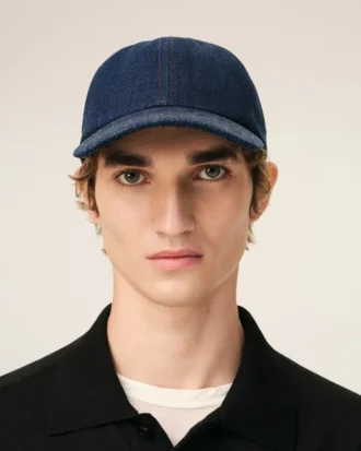 Gorra con parche lateral Ami Paris de denim azul