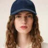 Gorra con parche lateral Ami Paris de denim azul Gorra con parche lateral Ami Paris de denim azul