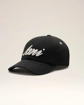 Gorra de algodón negro con parche de fieltro Ami