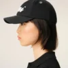 Gorra de algodón negro con parche de fieltro Ami Gorra de algodón negro con parche de fieltro Ami