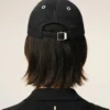 Gorra de algodón negro con parche de fieltro Ami Gorra de algodón negro con parche de fieltro Ami