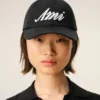 Gorra de algodón negro con parche de fieltro Ami Gorra de algodón negro con parche de fieltro Ami