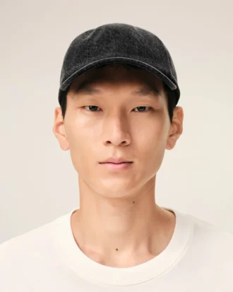 Gorra de denim negro con parche lateral Ami Paris Gorra de denim negro con parche lateral Ami Paris