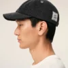 Gorra de denim negro con parche lateral Ami Paris Gorra de denim negro con parche lateral Ami Paris