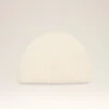 Gorro de lana blanca con etiqueta de cuero Ami