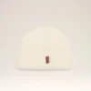 Gorro de lana blanca con etiqueta de cuero Ami
