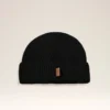 Gorro de lana negro con etiqueta de cuero «Ami»