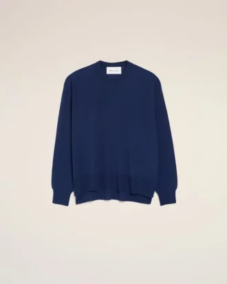 Jersey Ami de Coeur Sweater de cuello redondo en lana fina azul