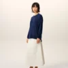 Jersey Ami de Coeur Sweater de cuello redondo en lana fina azul