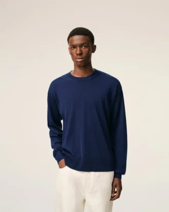 Jersey Ami de Coeur Sweater de cuello redondo en lana fina azul