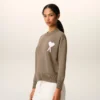 Jersey Ami de Coeur Sweater de cuello redondo en lana y algodón beige