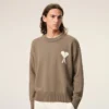 Jersey Ami de Coeur Sweater de cuello redondo en lana y algodón beige