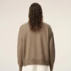 Jersey Ami de Coeur Sweater de cuello redondo en lana y algodón beige