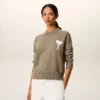 Jersey Ami de Coeur Sweater de cuello redondo en lana y algodón beige