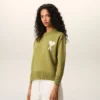 Jersey Ami de Coeur Sweater de cuello redondo en lana y algodón verde