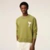 Jersey Ami de Coeur Sweater de cuello redondo en lana y algodón verde
