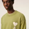 Jersey Ami de Coeur Sweater de cuello redondo en lana y algodón verde