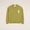 Jersey Ami de Coeur Sweater de cuello redondo en lana y algodón verde