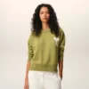 Jersey Ami de Coeur Sweater de cuello redondo en lana y algodón verde