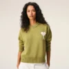 Jersey Ami de Coeur Sweater de cuello redondo en lana y algodón verde