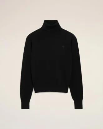 Jersey de cuello alto Ami de Coeur de lana negra