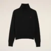 Jersey de cuello alto Ami de Coeur de lana negra Jersey de cuello alto Ami de Coeur de lana negra