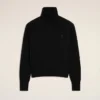 Jersey de cuello alto Ami de Coeur de lana negra Jersey de cuello alto Ami de Coeur de lana negra