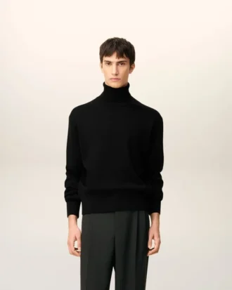 Jersey de cuello alto Ami de Coeur de lana negra