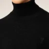 Jersey de cuello alto Ami de Coeur de lana negra Jersey de cuello alto Ami de Coeur de lana negra