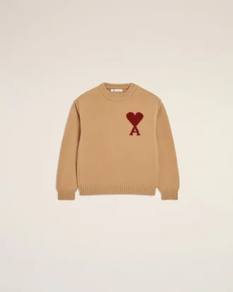 Jersey de cuello redondo Ami de Coeur de lana marrón