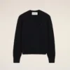 Jersey de cuello redondo Ami de Coeur de lana negra Jersey de cuello redondo Ami de Coeur de lana negra