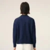 Jersey de cuello redondo Ami de Coeur de lana y algodón azul Jersey de cuello redondo Ami de Coeur de lana y algodón azul