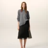 Jersey de cuello redondo de lana fina gris Ami de Coeur Sweater