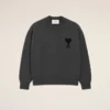 Jersey de cuello redondo de lana gris Ami de Coeur Jersey de cuello redondo de lana gris Ami de Coeur