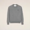 Jersey de cuello redondo de lana gris Ami de Coeur Sweater