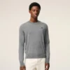Jersey de cuello redondo de lana gris Ami de Coeur Sweater
