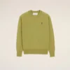 Jersey de cuello redondo de lana verde Ami de Coeur Sweater