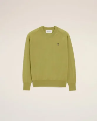 Jersey de cuello redondo de lana verde Ami de Coeur Sweater