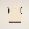 Jersey sin mangas Ami de Coeur Sweater de lana acanalada en blanco