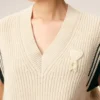 Jersey sin mangas Ami de Coeur Sweater de lana acanalada en blanco