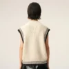 Jersey sin mangas Ami de Coeur Sweater de lana acanalada en blanco