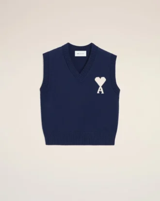 Jersey sin mangas Ami de Coeur Sweater de lana y algodón azul
