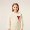 Jerséu de cuello redondo Ami de Coeur de lana blanca Jerséu de cuello redondo Ami de Coeur de lana blanca