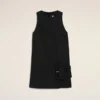 Minivestido negro de lana nueva con cinturón Minivestido negro de lana nueva con cinturón