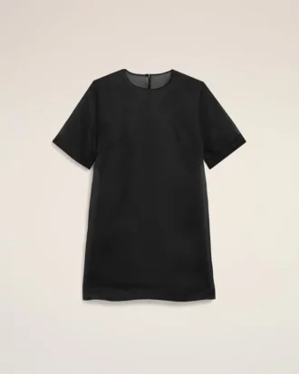 Minivestido trapecio de seda negro Minivestido trapecio de seda negro