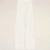 Pantalón recto de cintura baja de mezcla de lino blanco Pantalón recto de cintura baja de mezcla de lino blanco