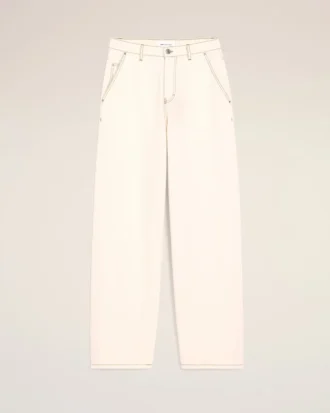 Pantalones anchos de algodón blanco